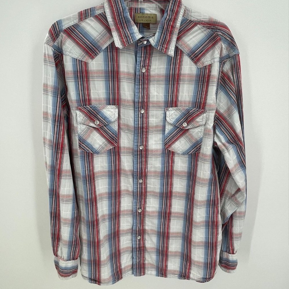 SONOMA LIFE+STYLE PLAID‎ BUTTON DOWN